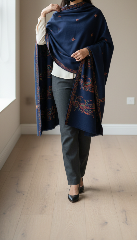 Blue Winter Shawl PW5873