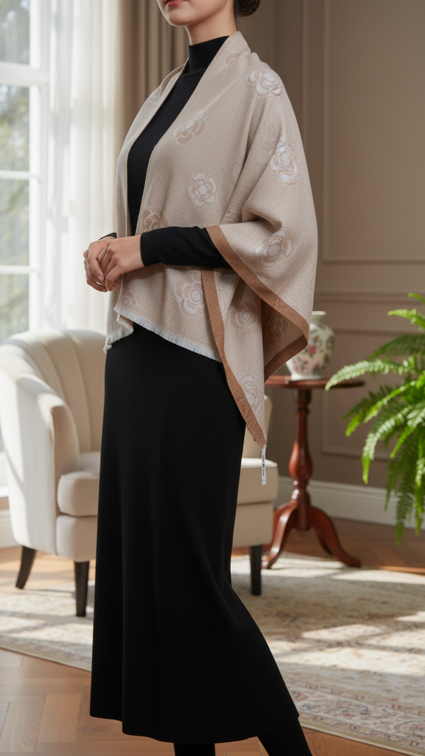 Beige Winter Capeshawl PW5901