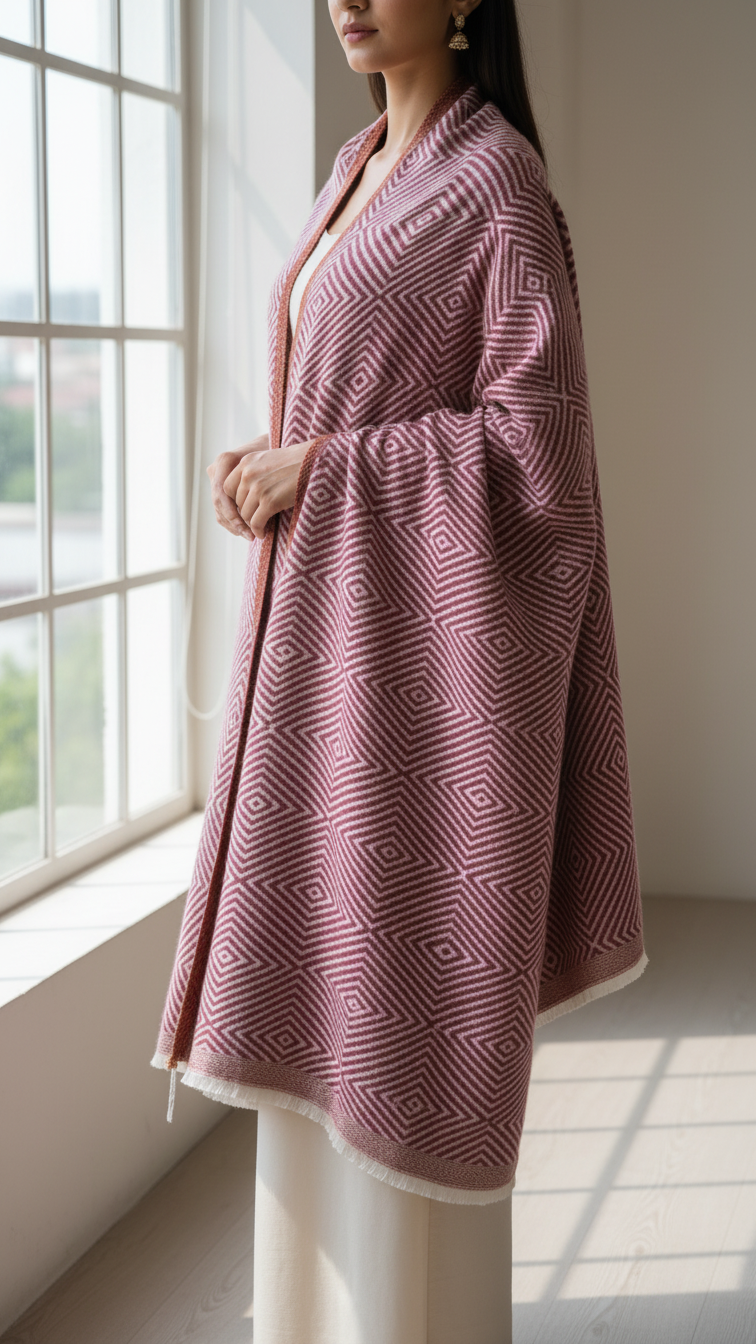 Maroon Winter Cape Shawl PW5905