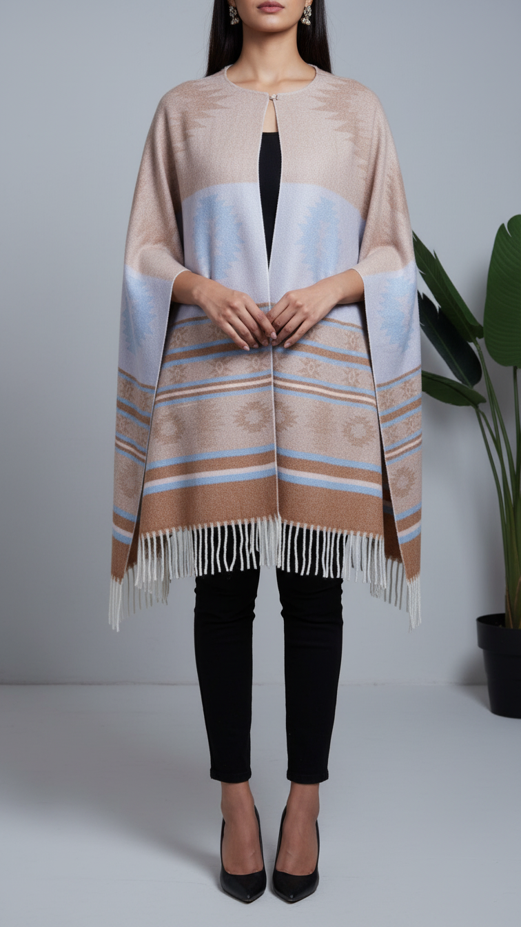 Brown Winter Cape shawl PW5906