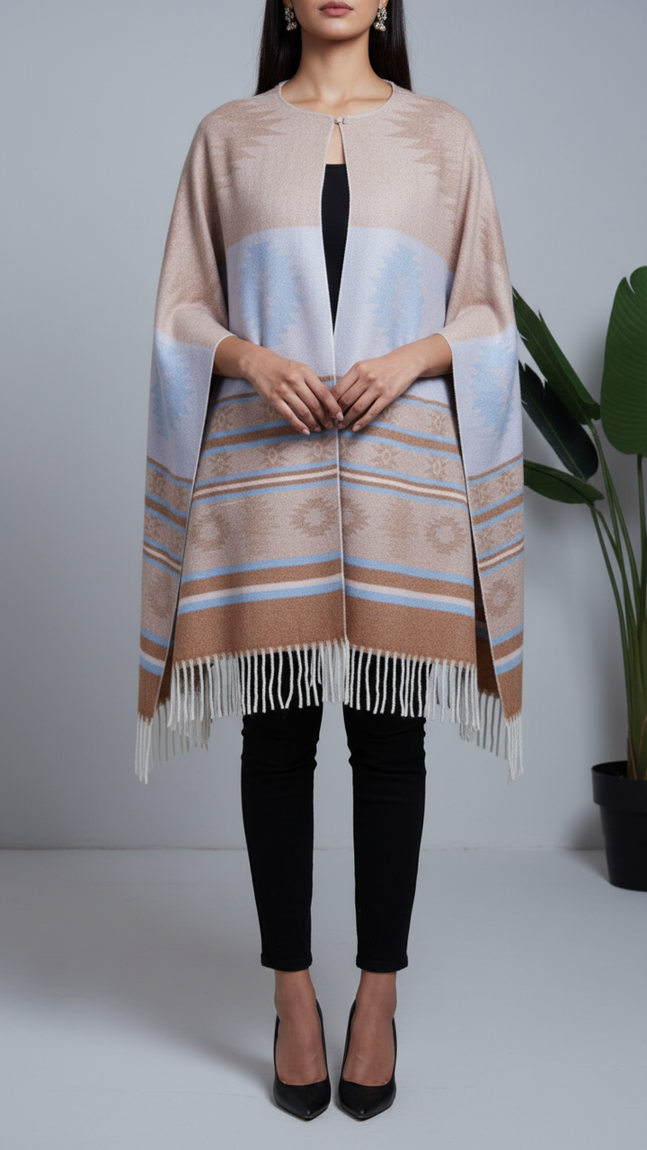 Brown Winter Cape shawl PW5906