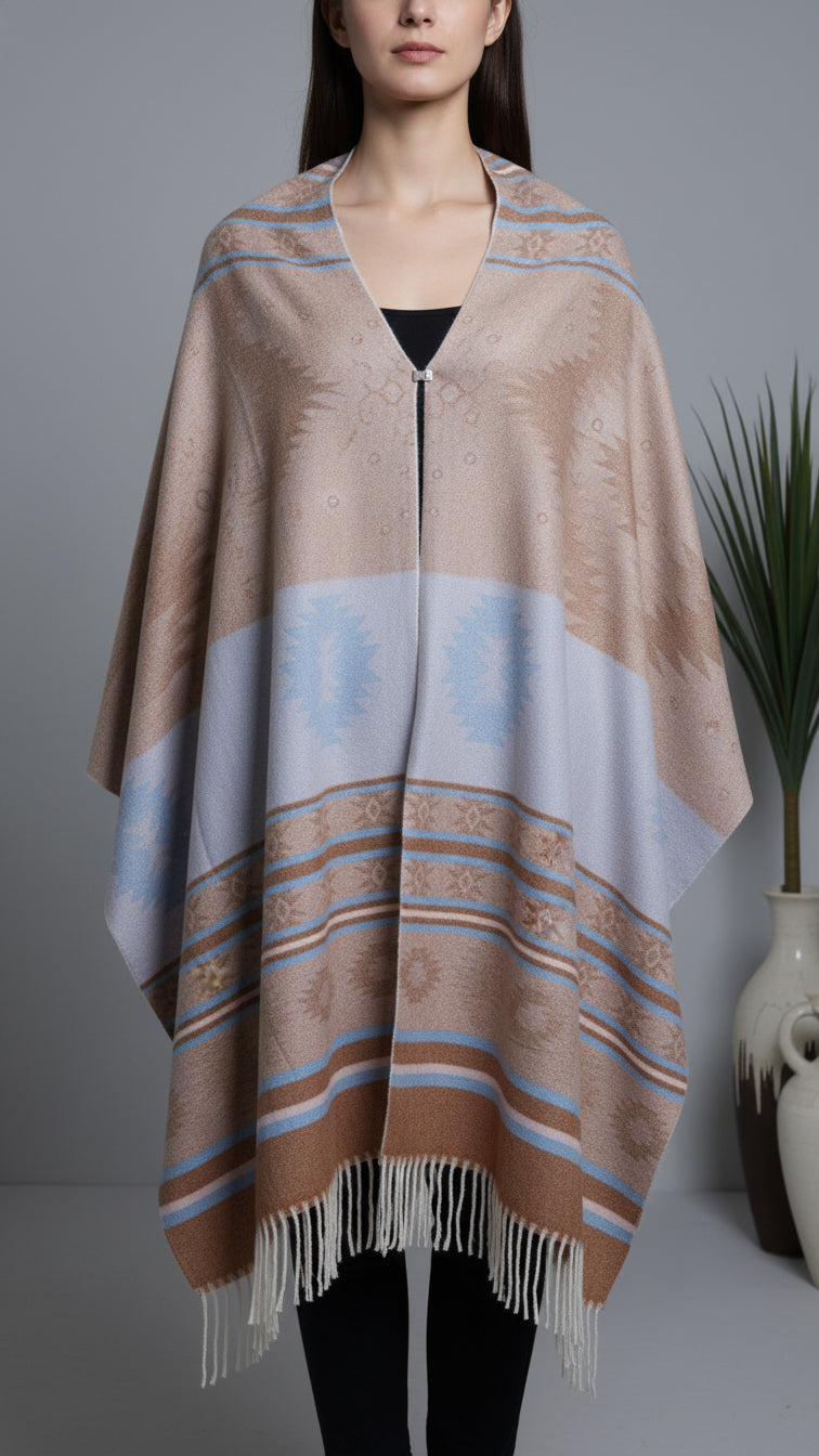 Brown Winter Cape shawl PW5906