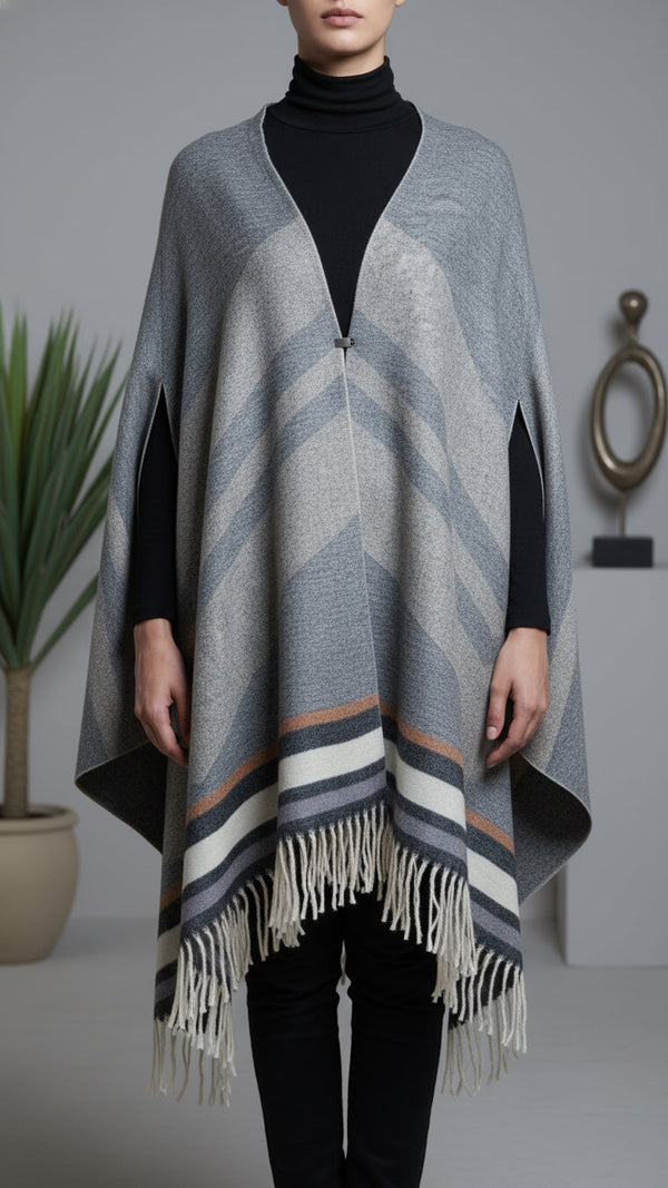 Black Winter Cape shawl PW5907