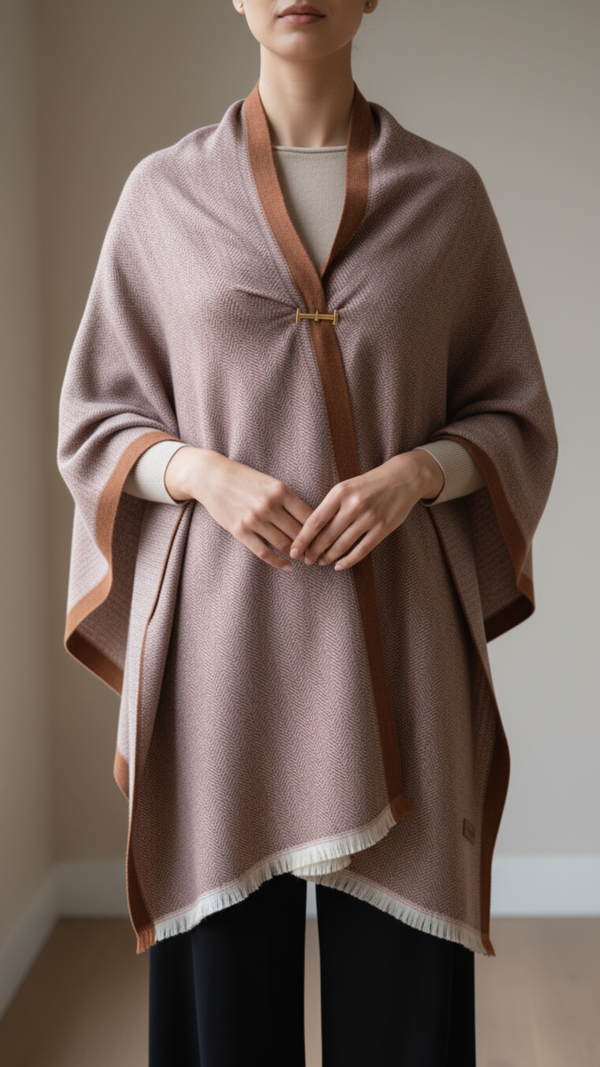 Brown Winter Cape Shawl PW5908