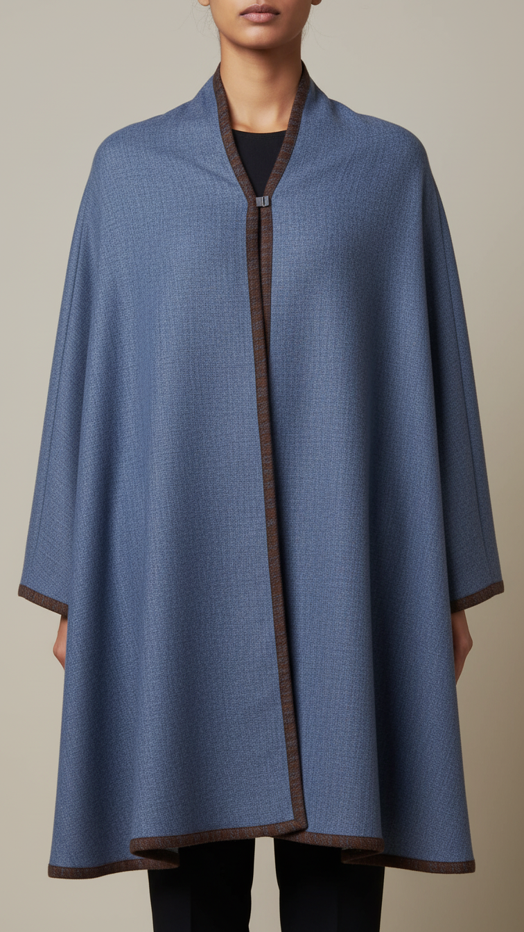 Navy Winter Cape Shawl PW5908