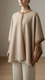 Beige Winter Cape Shawl PW5909