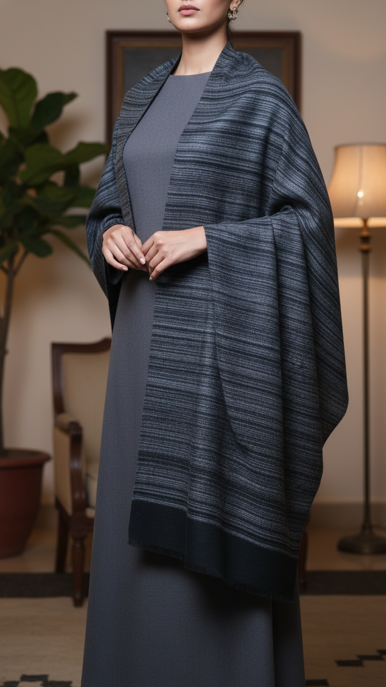 Black Winter Cape shawl PW5910