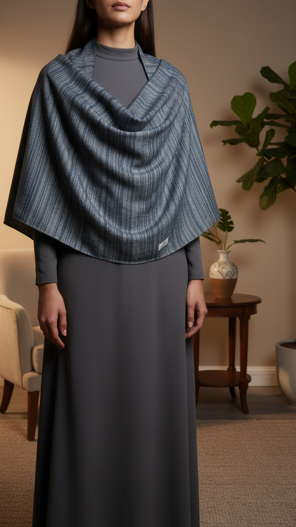 Silver Winter Cape shawl PW5910