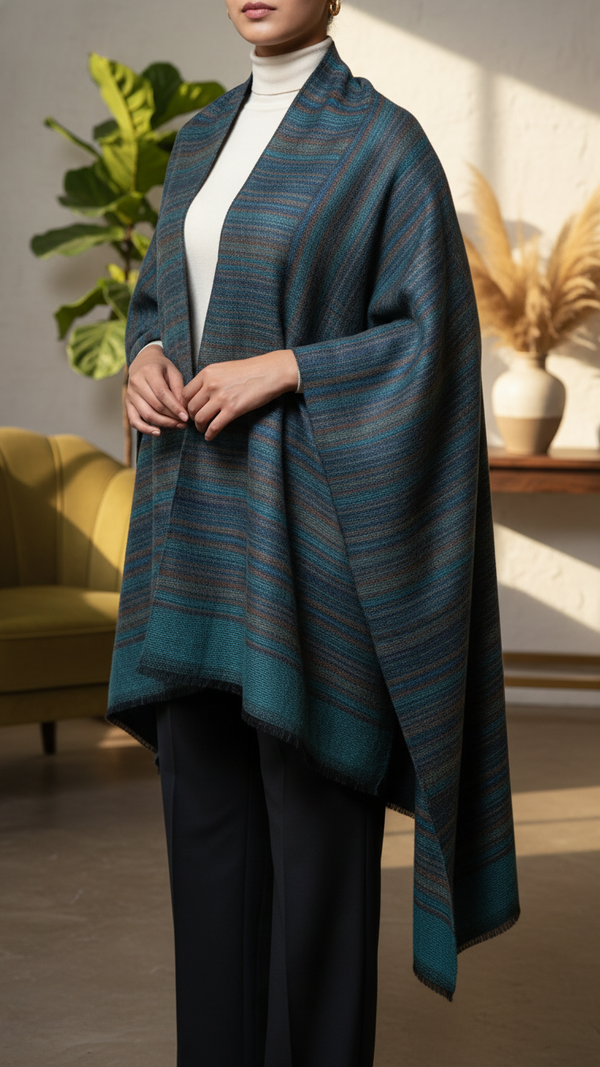 Seagreen Winter Cape shawl PW5910