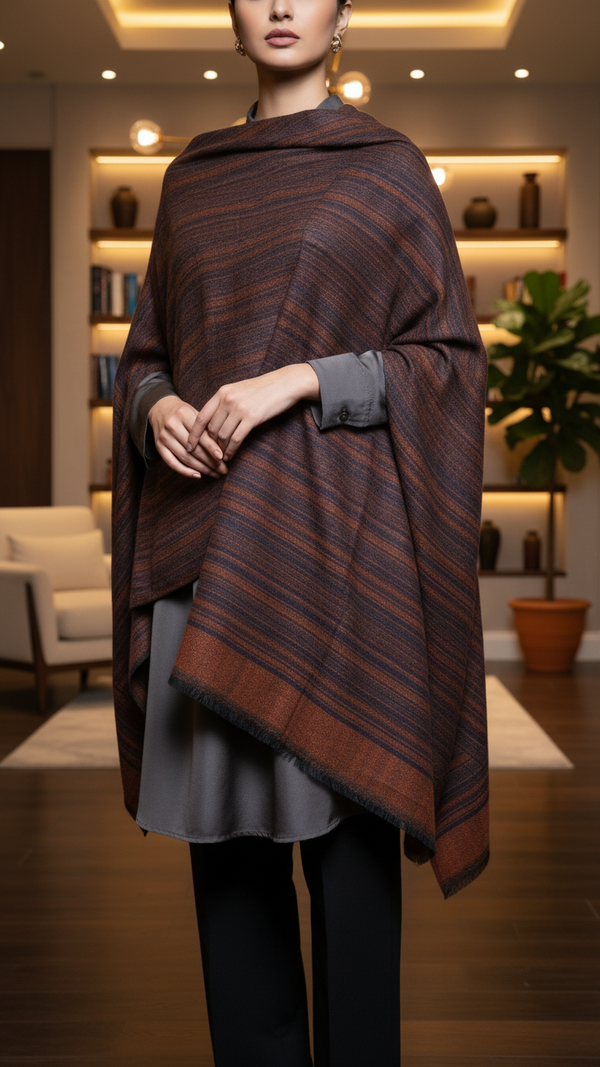 Beige Winter Cape shawl PW5910