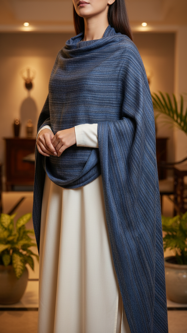 Sky Blue Winter Cape shawl PW5910