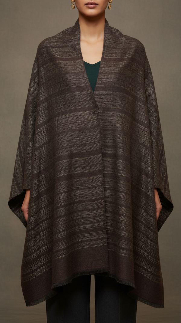 Coffee Winter Cape shawl PW5911