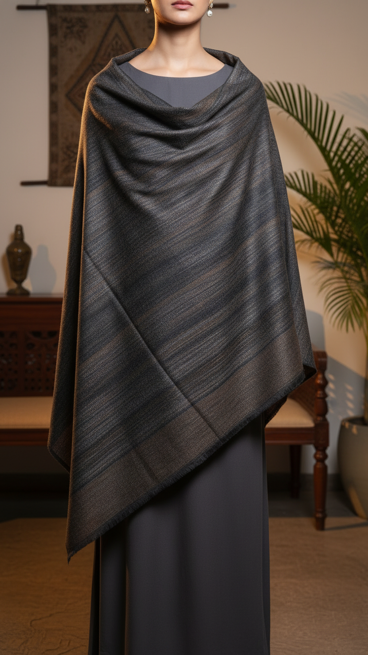 Grey Winter Cape shawl PW5911