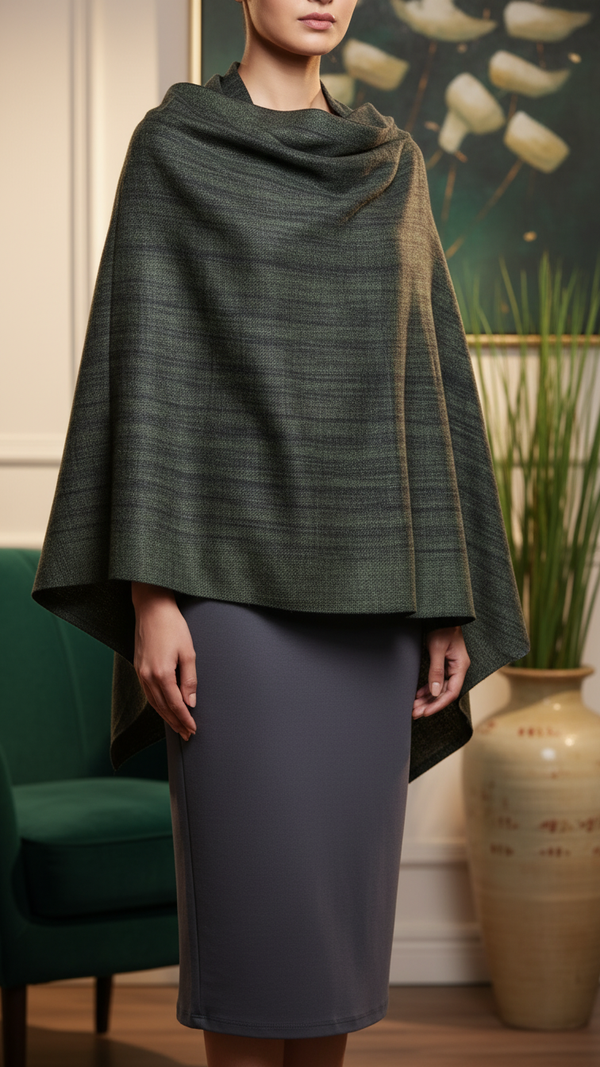 Mehndi Winter Cape shawl PW5911