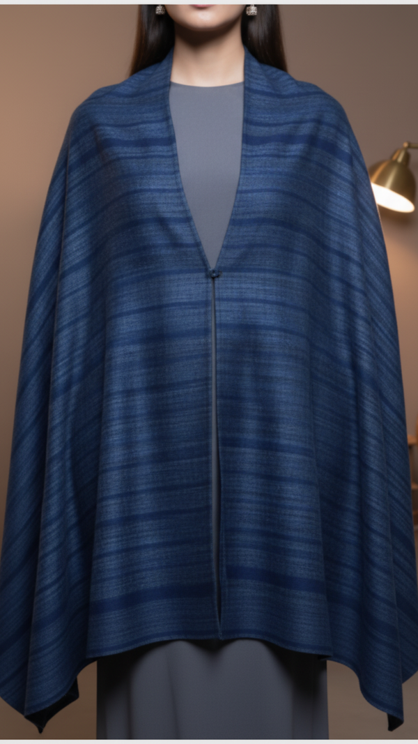 Navy Winter Cape shawl PW5911