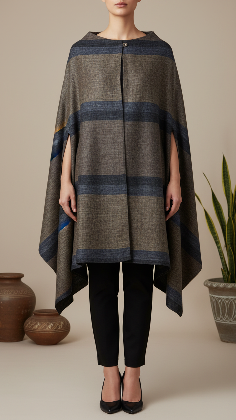 Brown Winter Cape Shawl PW5912