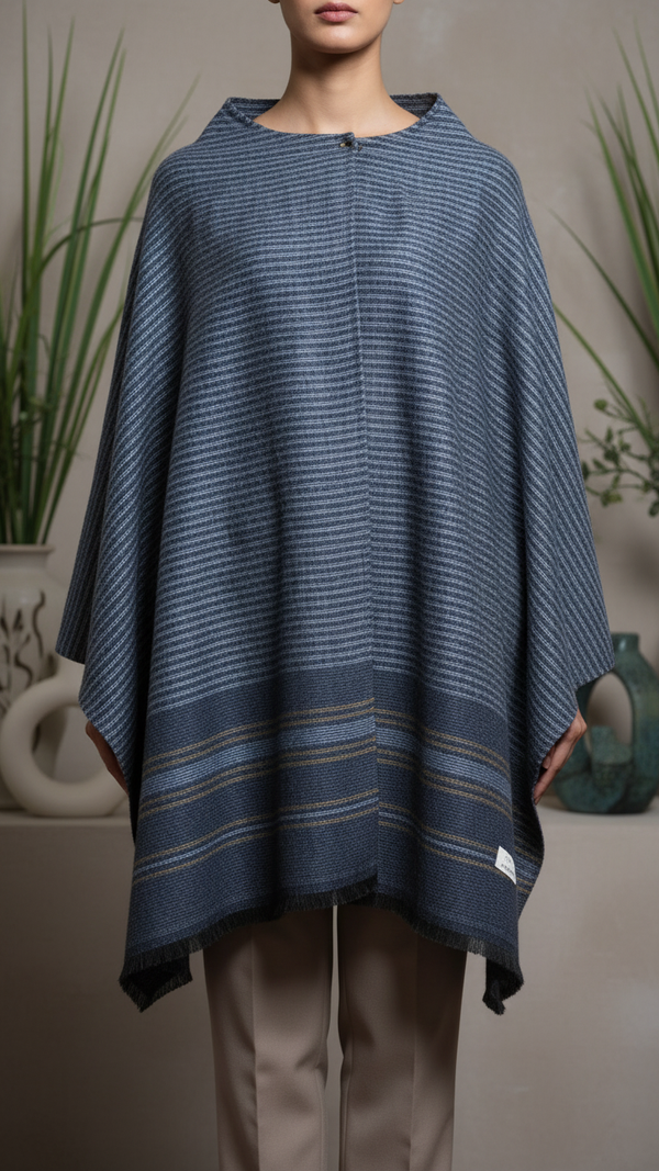 Grey Winter Cape Shawl PW5912