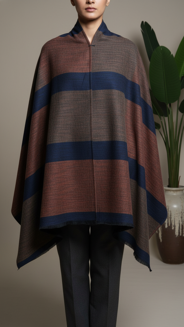 Beige Winter Cape Shawl PW5912