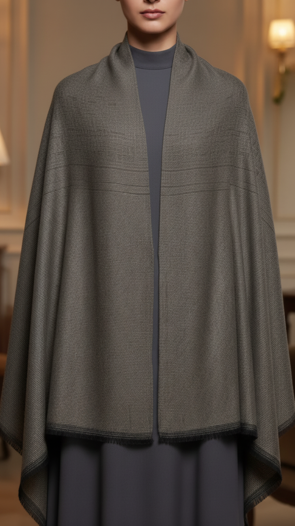 Beige Winter Cape shawl PW5913