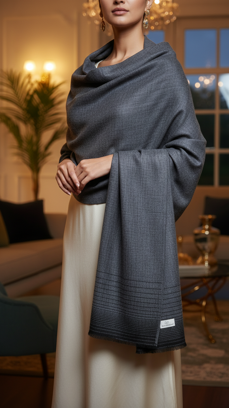 Grey Winter Cape shawl PW5913