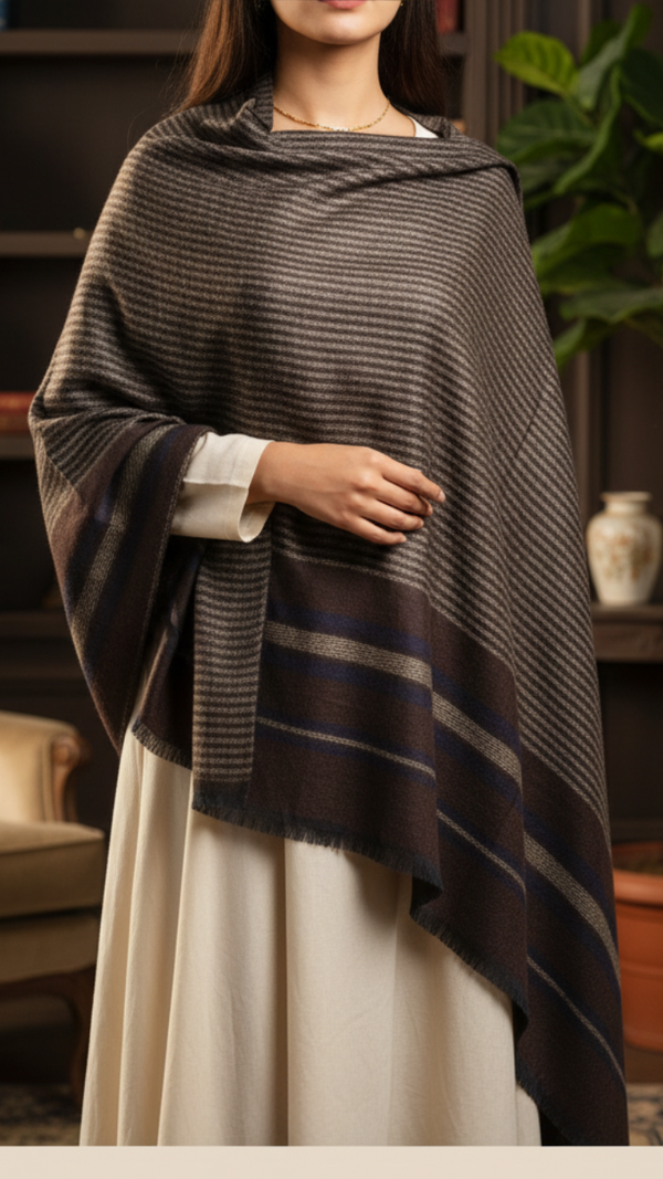 Coffee Winter Cape shawl PW5913