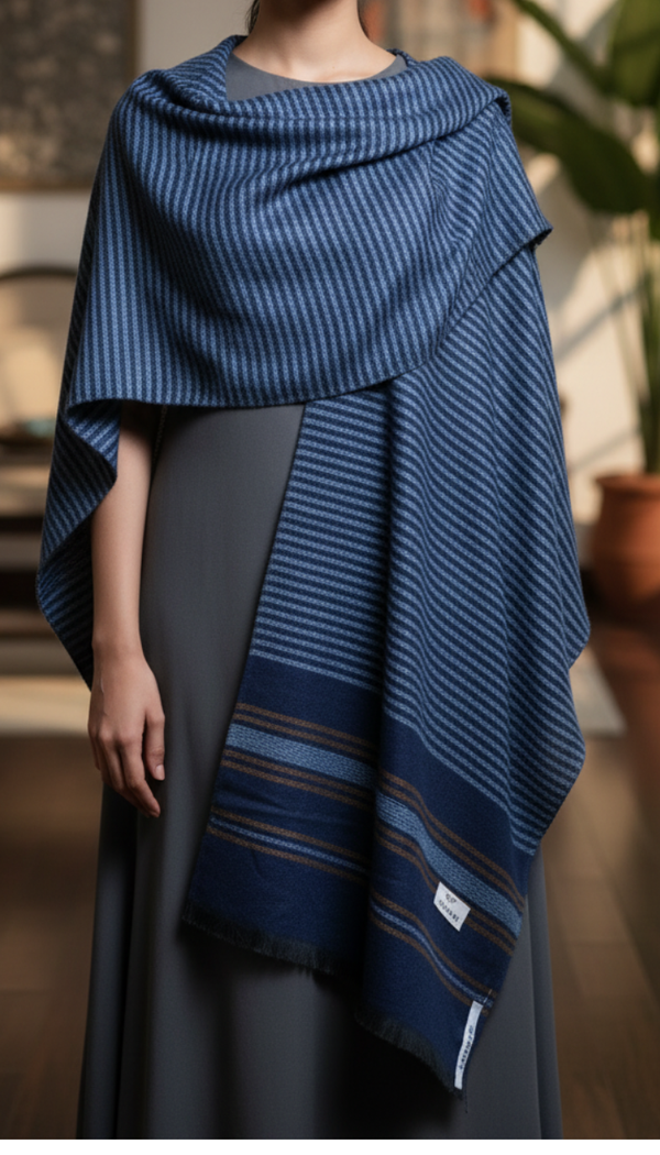 Navy Winter Cape shawl PW5913