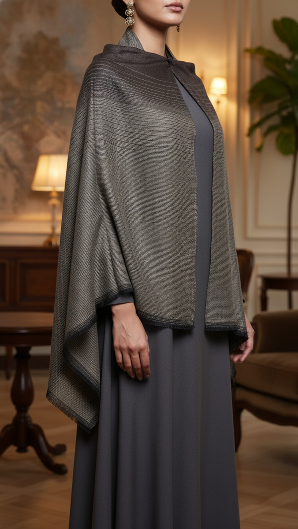 Beige Winter Cape shawl PW5913