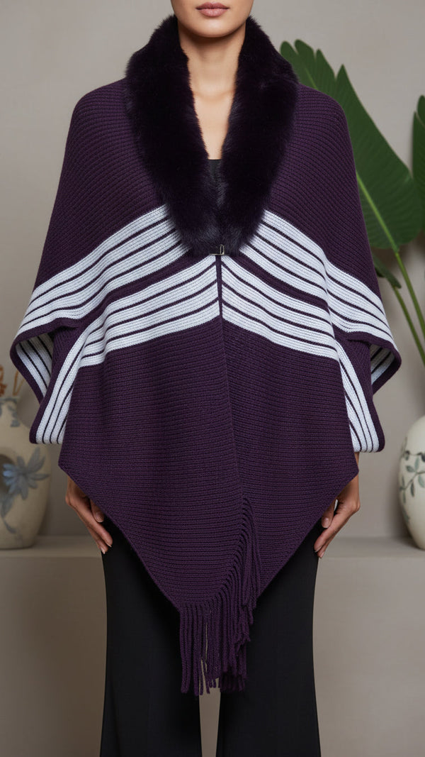 Purple Winter Cape shawl PW5914