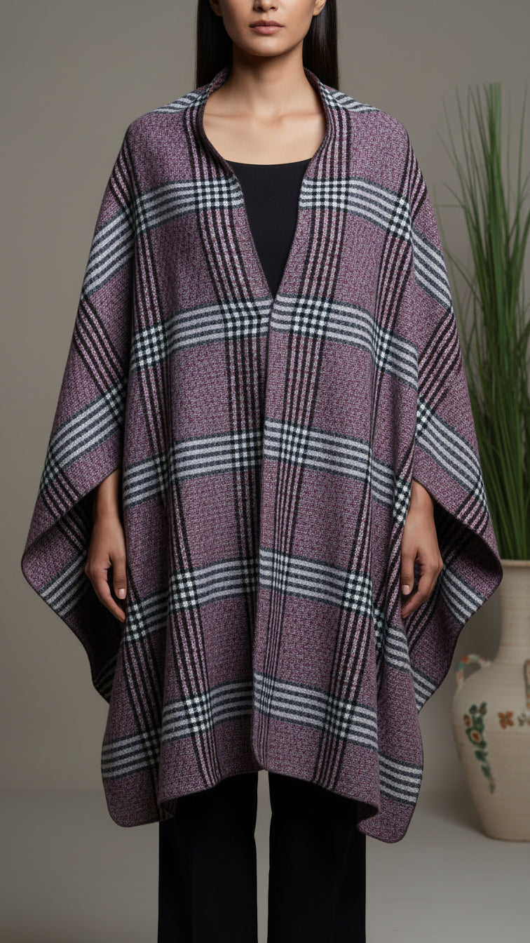 Maroon Winter Cape shawl PW5915