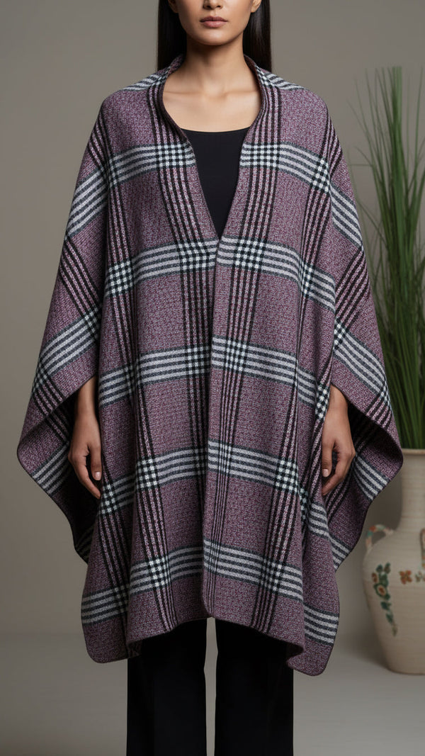 Maroon Winter Cape shawl PW5915