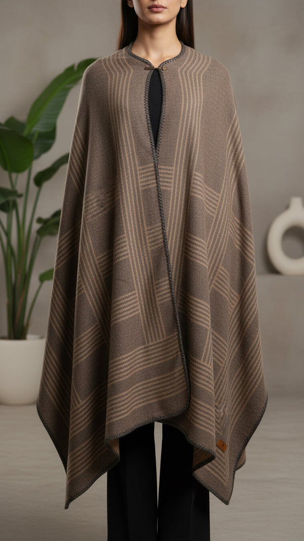 Brown Winter Cape shawl PW5916