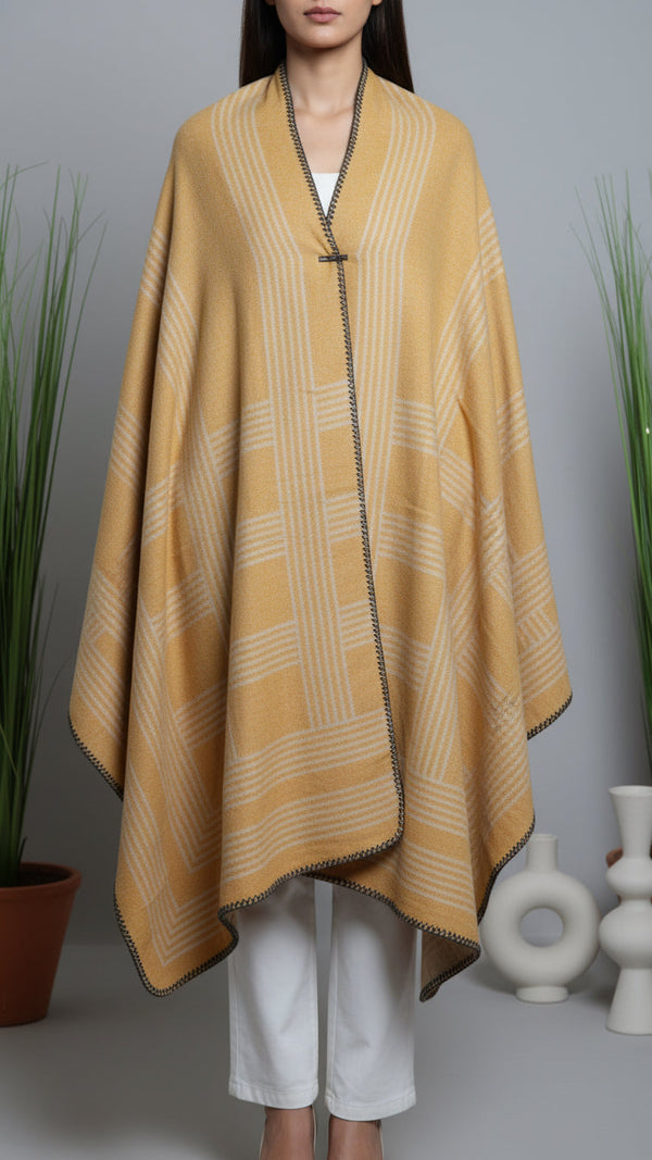 Mustard Winter Cape shawl PW5916