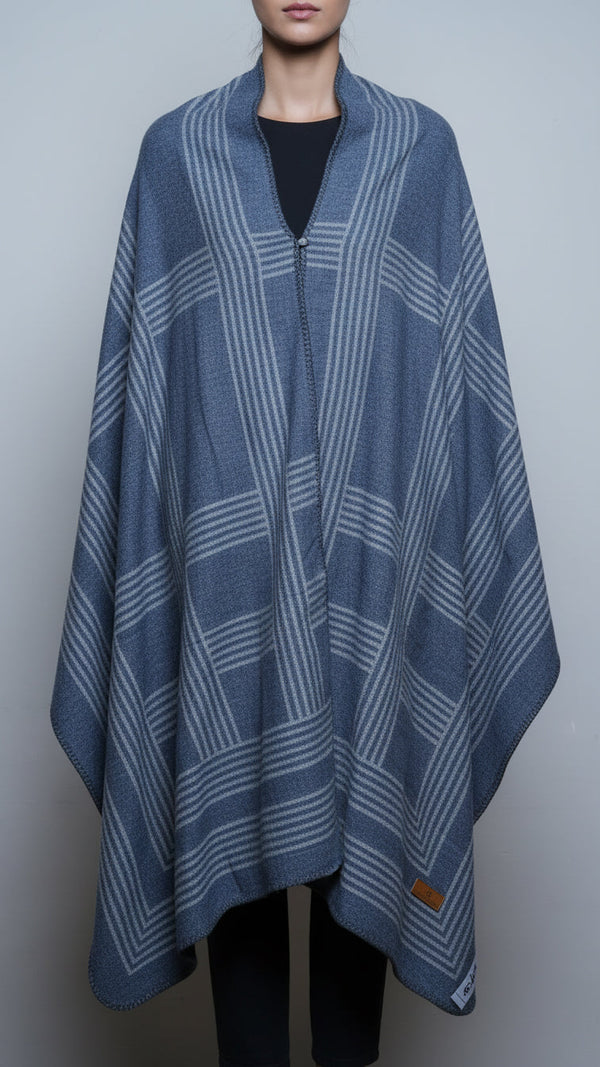 Navy Winter Cape shawl PW5916