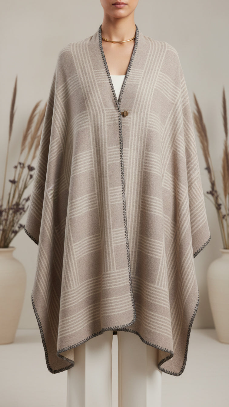 Tan Winter Cape shawl PW5916
