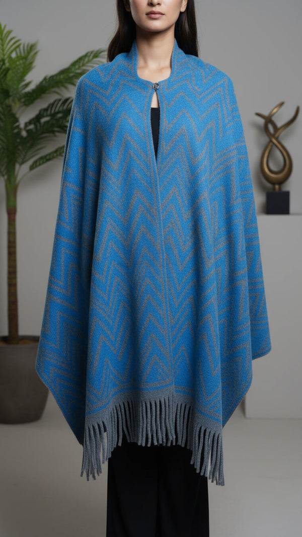 Grey Winter Cape shawl PW5917