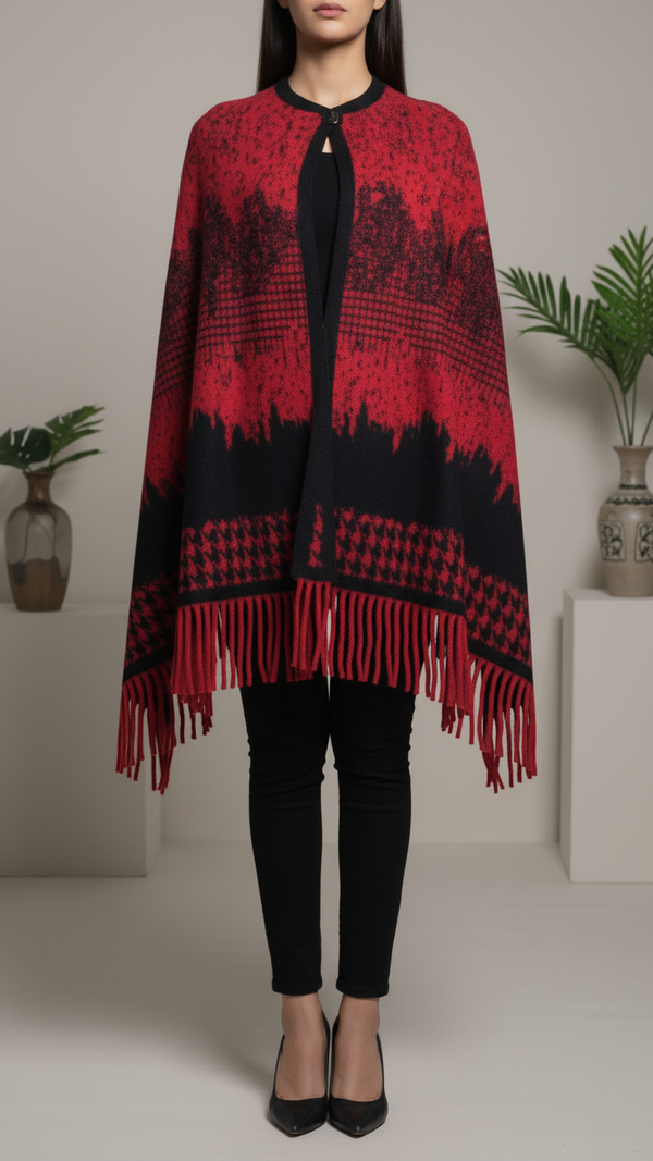 Maroon Winter Cape shawl PW5918