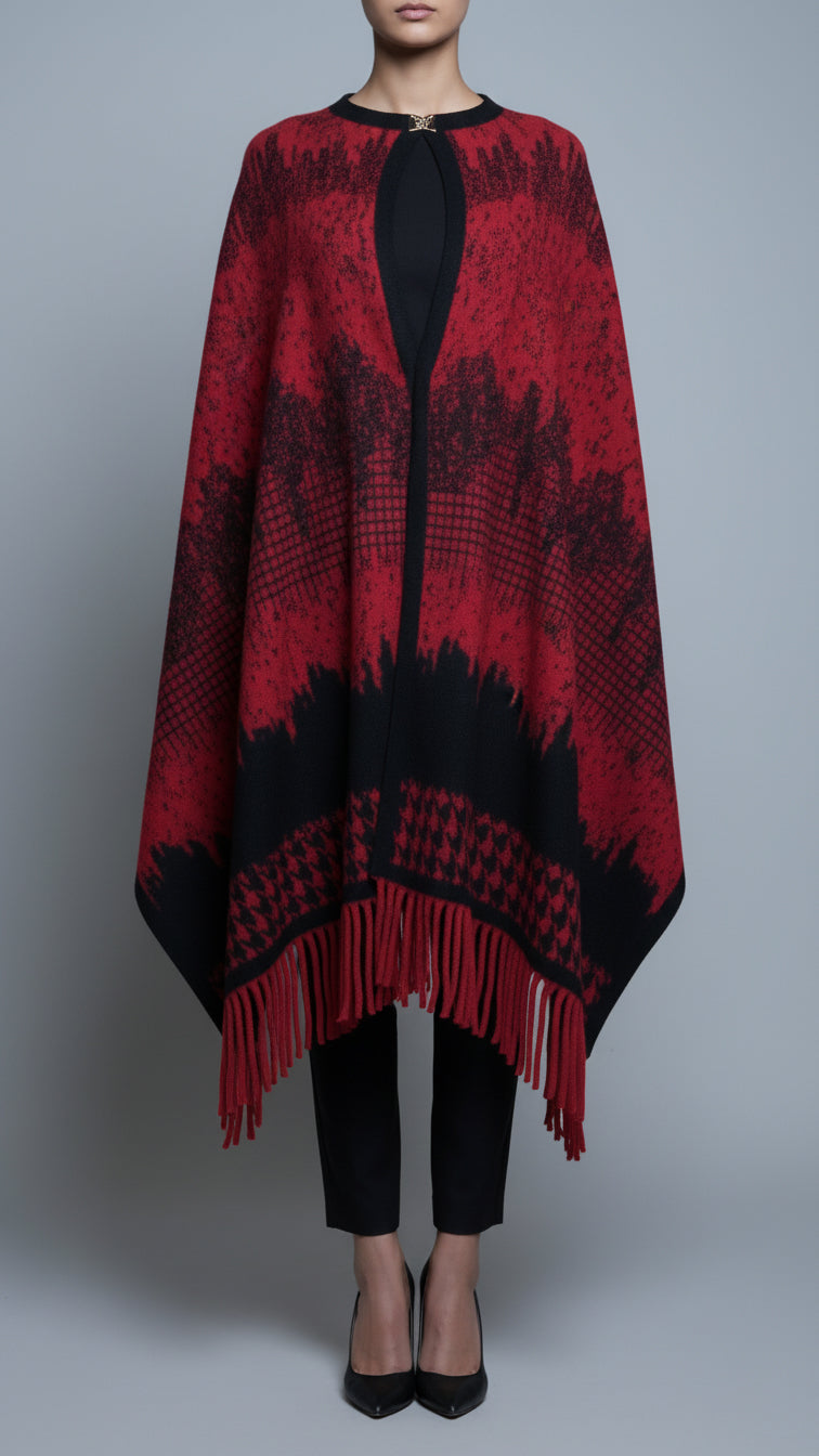 Maroon Winter Cape shawl PW5918