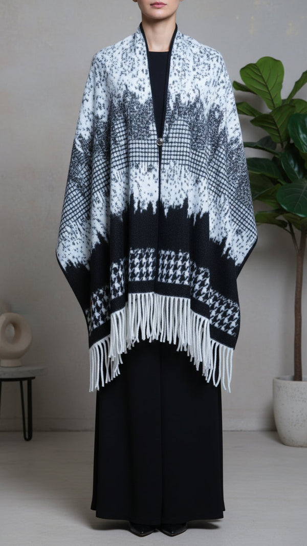 White Winter Cape shawl PW5918