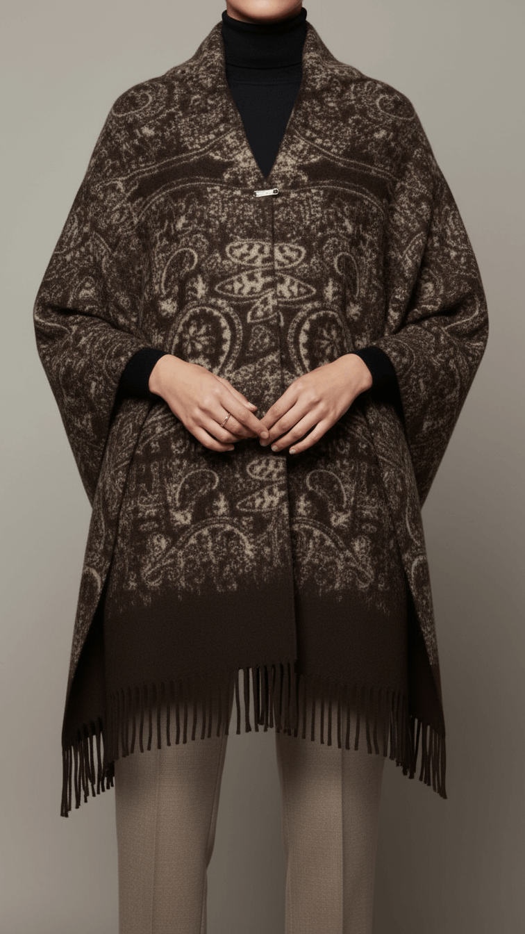 Brown Winter Cape shawl PW5920