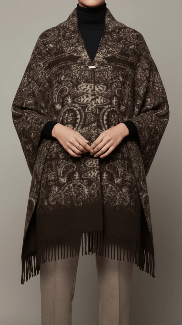 Brown Winter Cape shawl PW5920