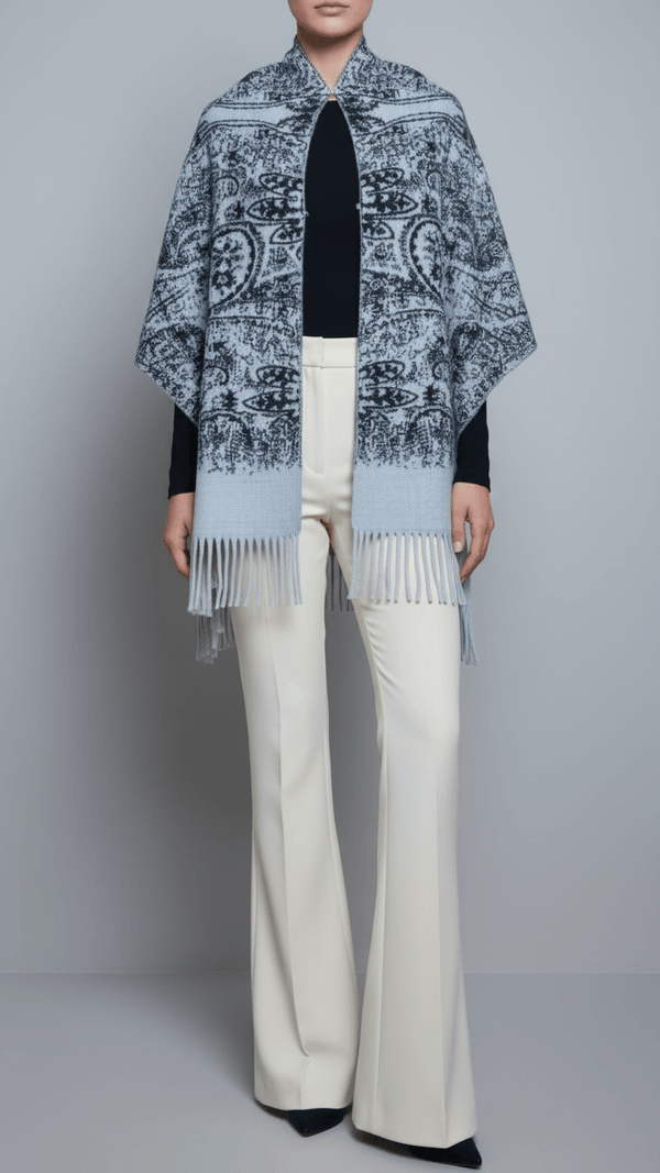 Off/White Winter Cape shawl PW5920