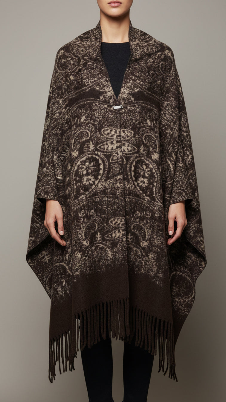 Brown Winter Cape shawl PW5920