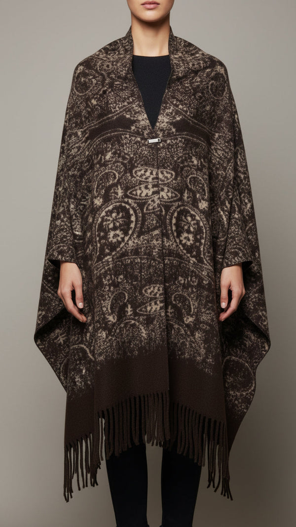 Brown Winter Cape shawl PW5920