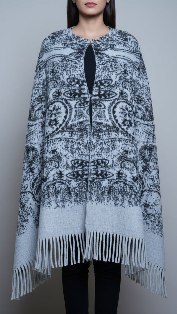 Off/White Winter Cape shawl PW5920