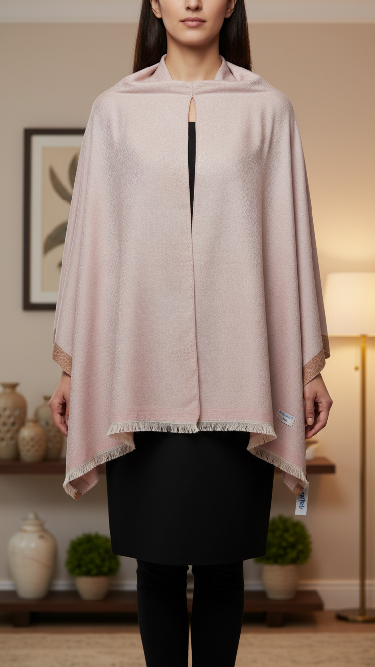 Pink Winter Cape Shawl PW5923