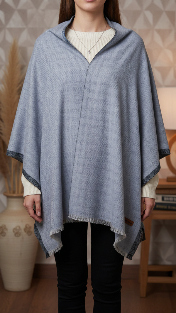 Grey Winter Cape Shawl PW5925