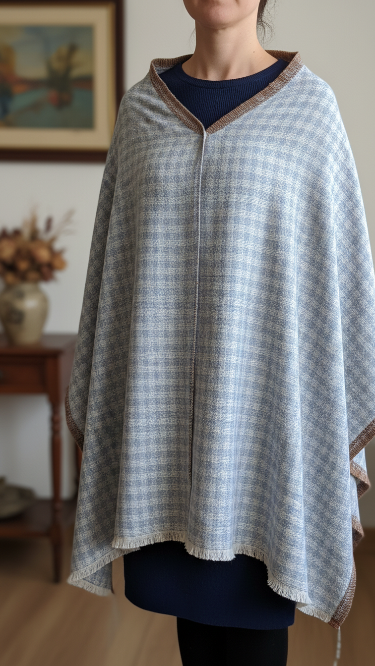 Silver Winter Cape Shawl PW5925