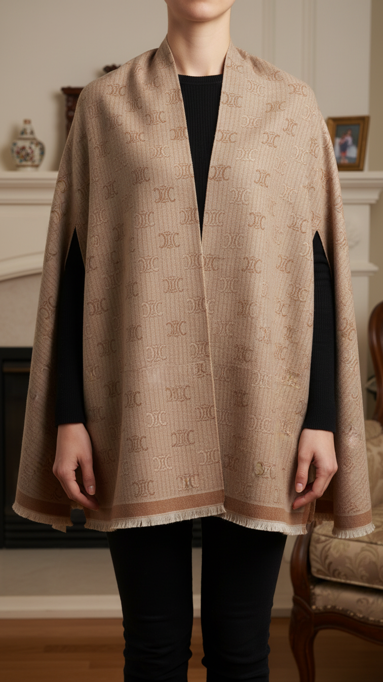 Brown Winter Cape Shawl PW5927