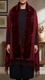 Maroon Winter Cape Shawl PW5928