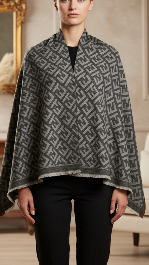 Green Winter Cape Shawl PW5930